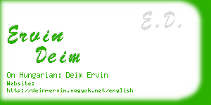 ervin deim business card